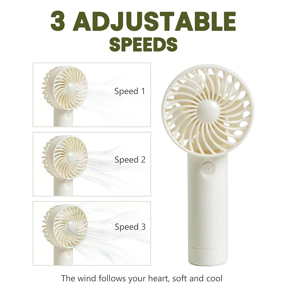 Aeergured 6 Pcs Mini Handheld Fan Operated Rechargeable Travel Eyelash Battery Speed 3 Women Persona - 상세 이미지 3