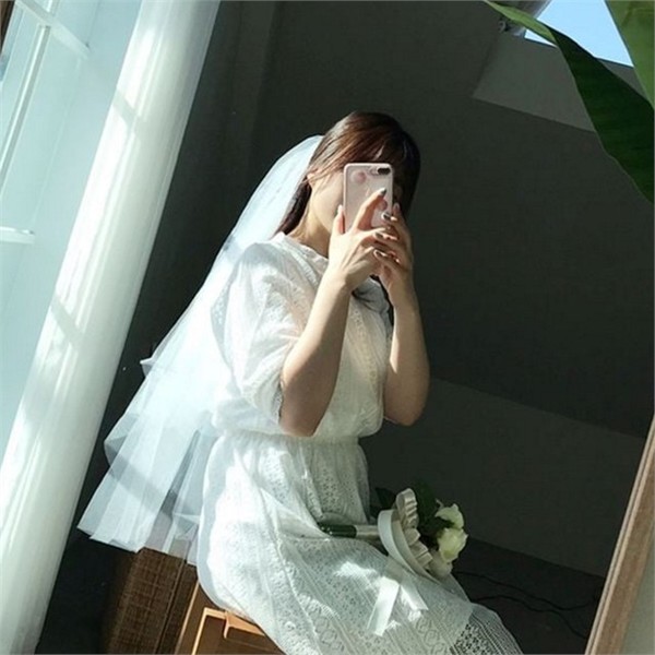 심플 결혼식 베일 면사포 셀프 웨딩 베일 드레스 신부 - 상품 이미지