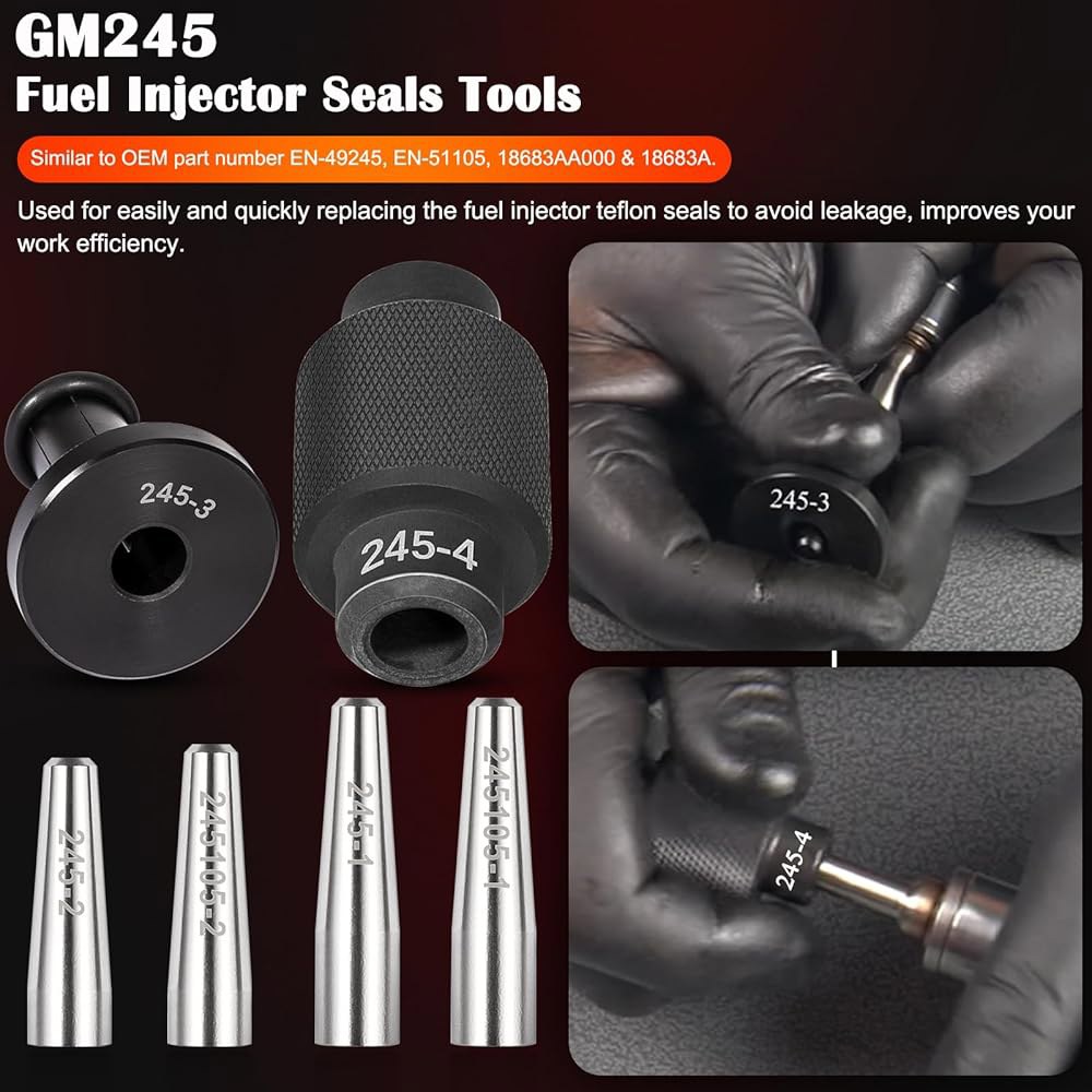 GM245 연료 인젝터 씰 도구 세트는 GM 스바루 엔진과 완벽하게 호환되며 #EN-49245, EN-51105 및 #18683AA000을 대체합니다 - 상세 이미지 2