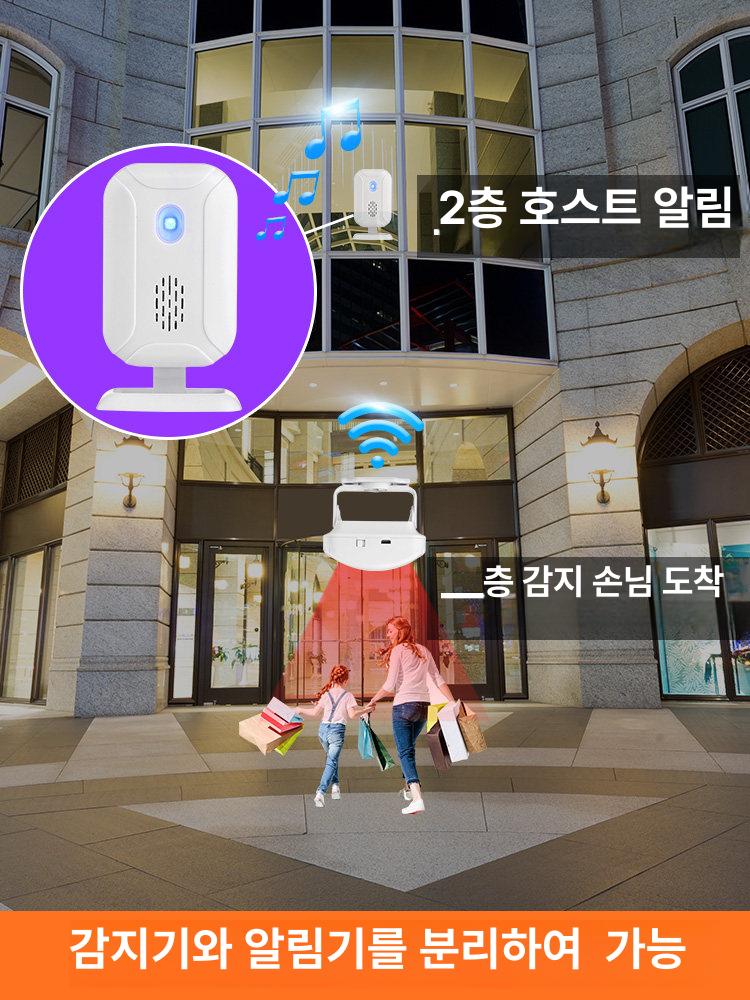 무선 웰컴벨 적외선 센서 출입문 경보 도어벨 알람 동작감지 - 상세 이미지 3