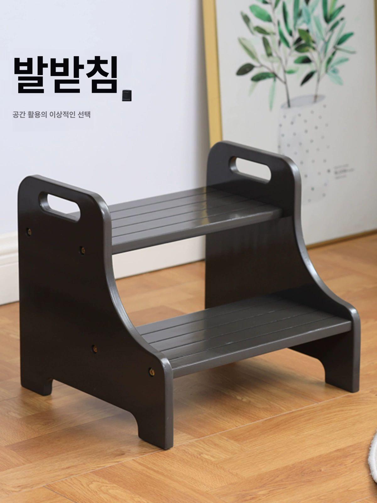 키높이 발받침대 이동식 다용도 나무발판 안전 풋스툴 목재 지지대 간이 원목발판 - 상세 이미지 2