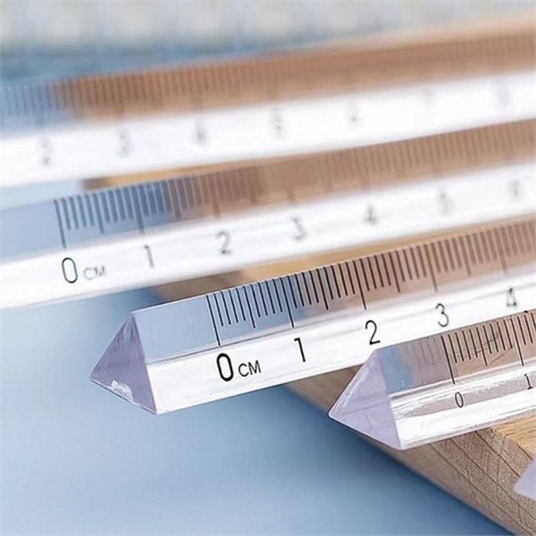 크리스탈 투명 삼각자 아크릴 플라스틱 삼각자 15cm 휴대용 학용품 사무용 - 상품 이미지