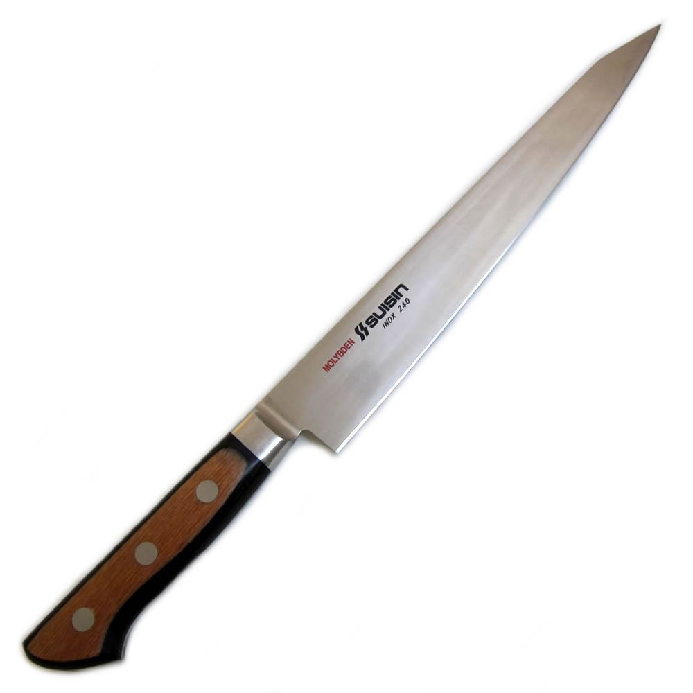 Houcho.com 수지 이녹스 서양식 나이프 시리즈, 정품 사카이 제조, 스틸 9.4인치(240mm) 수지히키 - 상품 이미지