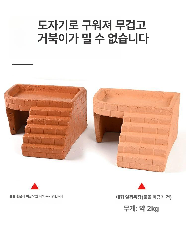 거북이 집 은신처 사다리 어항 이끼 잔디 쉼터 놀이터 사육장 테라스 - 상세 이미지 5