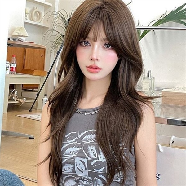 웨이브 여성 통가발 풍성한 여성 긴 머리 데일리 가발 자연 - 상품 이미지