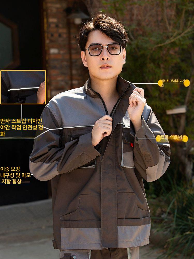 멜빵 작업복 페인트 점프수트 사계절 정비복 - 상세 이미지 4