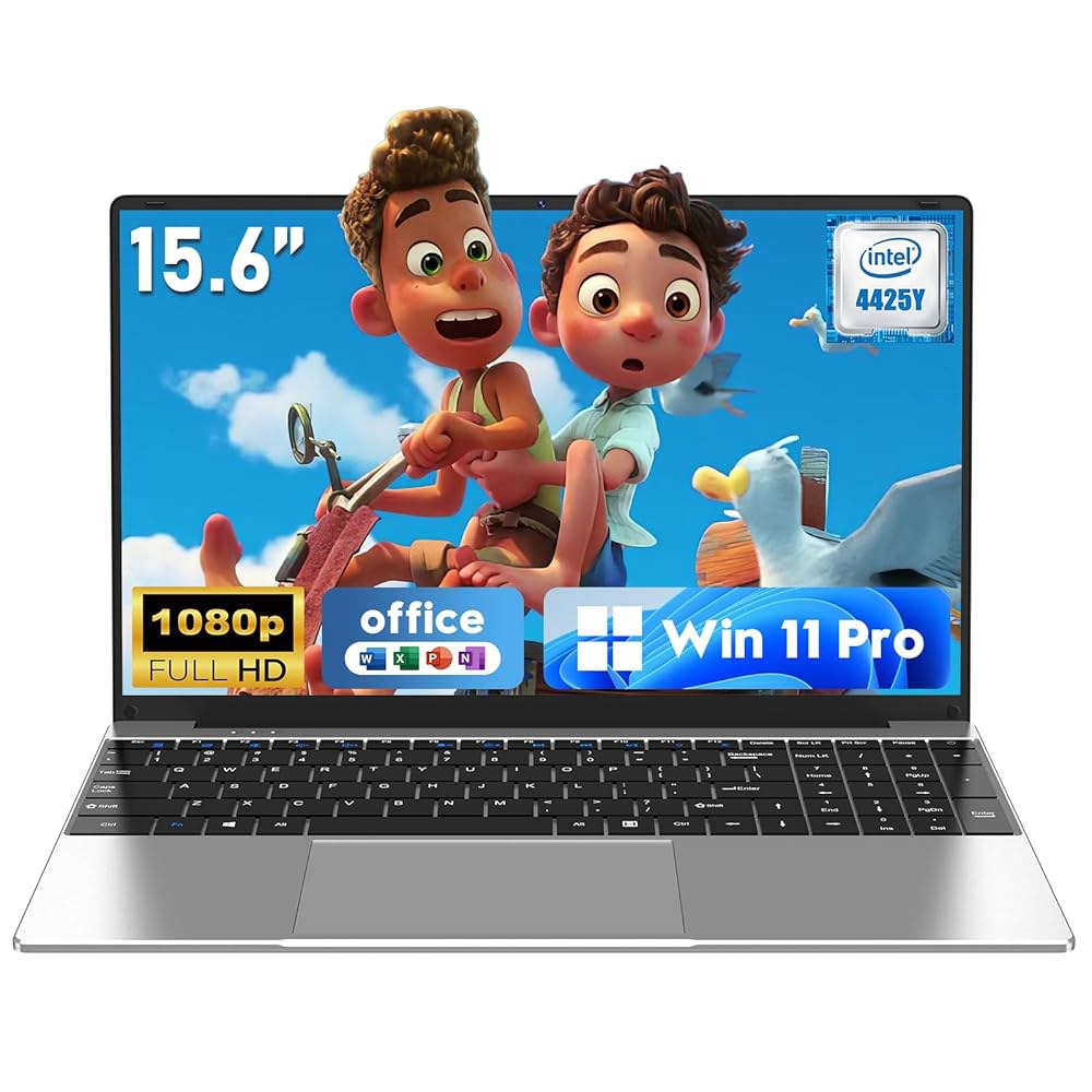 노트북 컴퓨터, 윈도우 11 프로 랩 PC, 15.6인치 5000mAh 2026 학교 FHD 배터리, 256GB SSD, HDMI, RAM 신제품, 학생용 미니 비즈니스 8GB - 상품 이미지