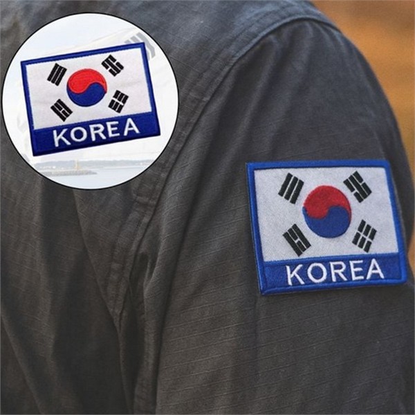 밀리터리 태극기 패치 자수 태극기 와펜 부착용 국기 - 상품 이미지