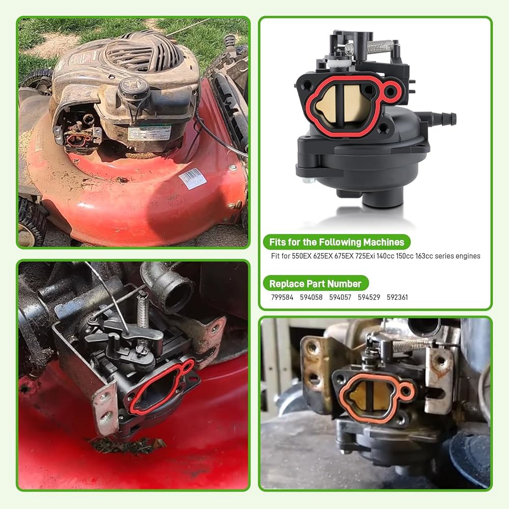 799584 550EX 625EX 675EX 725EXI 엔진용 595658 재활용 포함 Craftsman 및 Toro M110 필터 커버 카뷰레터, 기계용 잔디 M220 기화기, - 상세 이미지 2