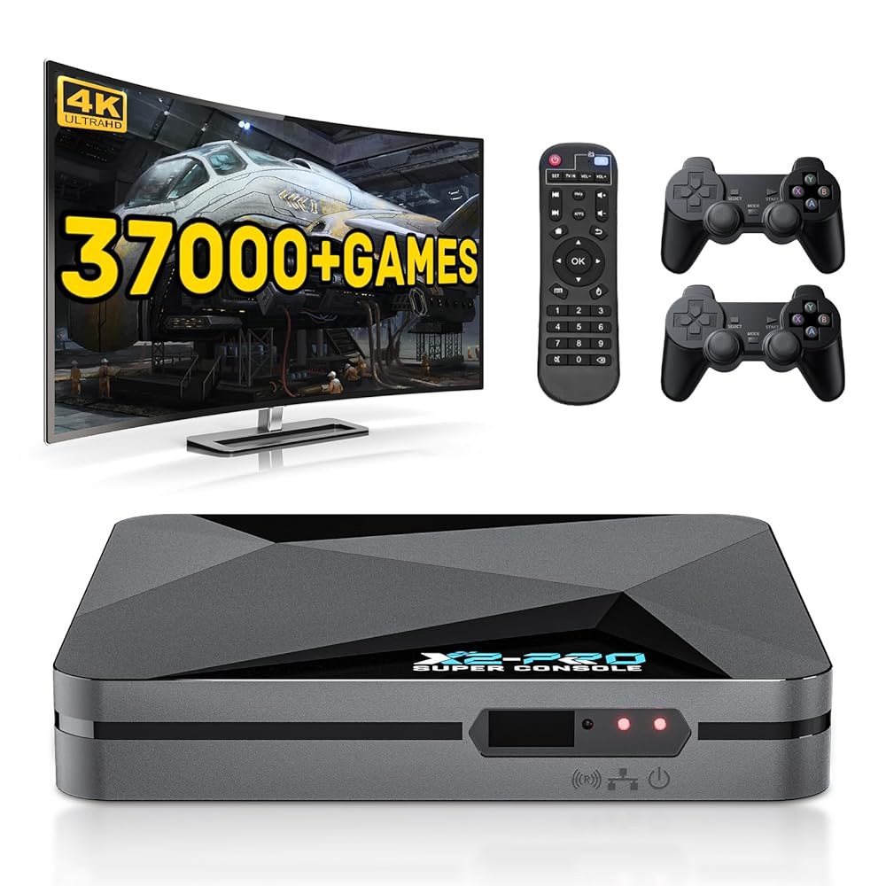 37000개 이상의 게임 비디오 콘솔 EmuELEC 4.6 /Android 9.0 in 1, 게임패드 인사이드 2개, 2.4G+5G 및 BT 5.0을 갖춘 Kinhank 슈퍼 X2 - 상품 이미지