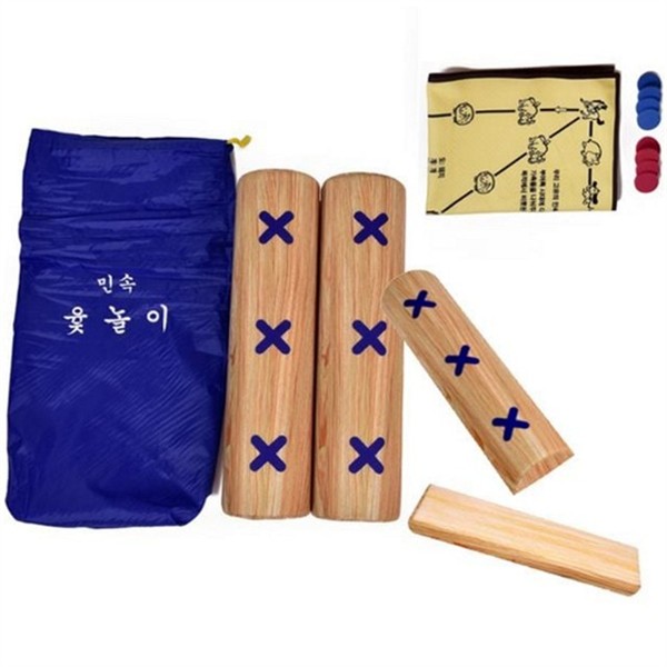 휴대용 나무 윷놀이 민속 전통 윷놀이 말판 명절 - 상품 이미지