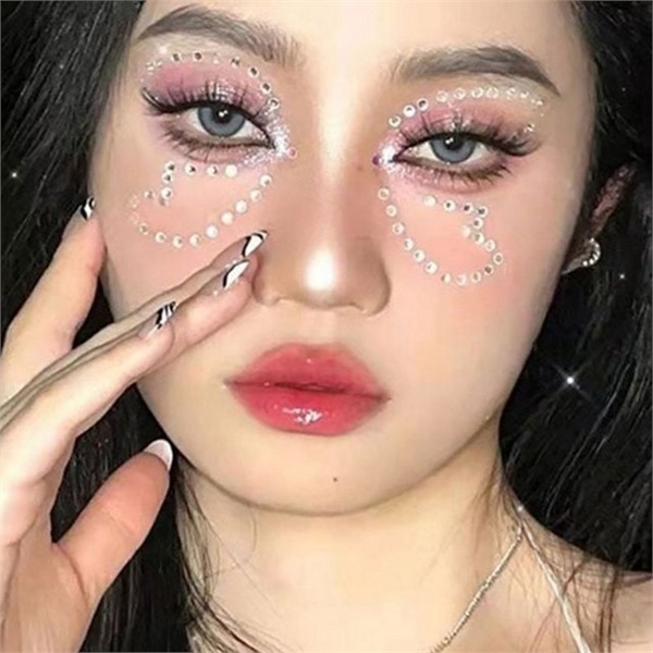글리터 얼굴 쥬얼 스티커 무대 공연 큐빅 스티커 셀프 장식 - 상품 이미지