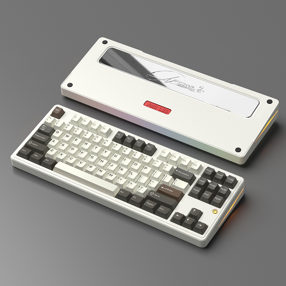 [국내정품] PMO Aurora80 오로라80 풀 알루미늄 기계식 키보드 화이트, 강화유리/PC보강판/HMX 청죽축 이미지 2
