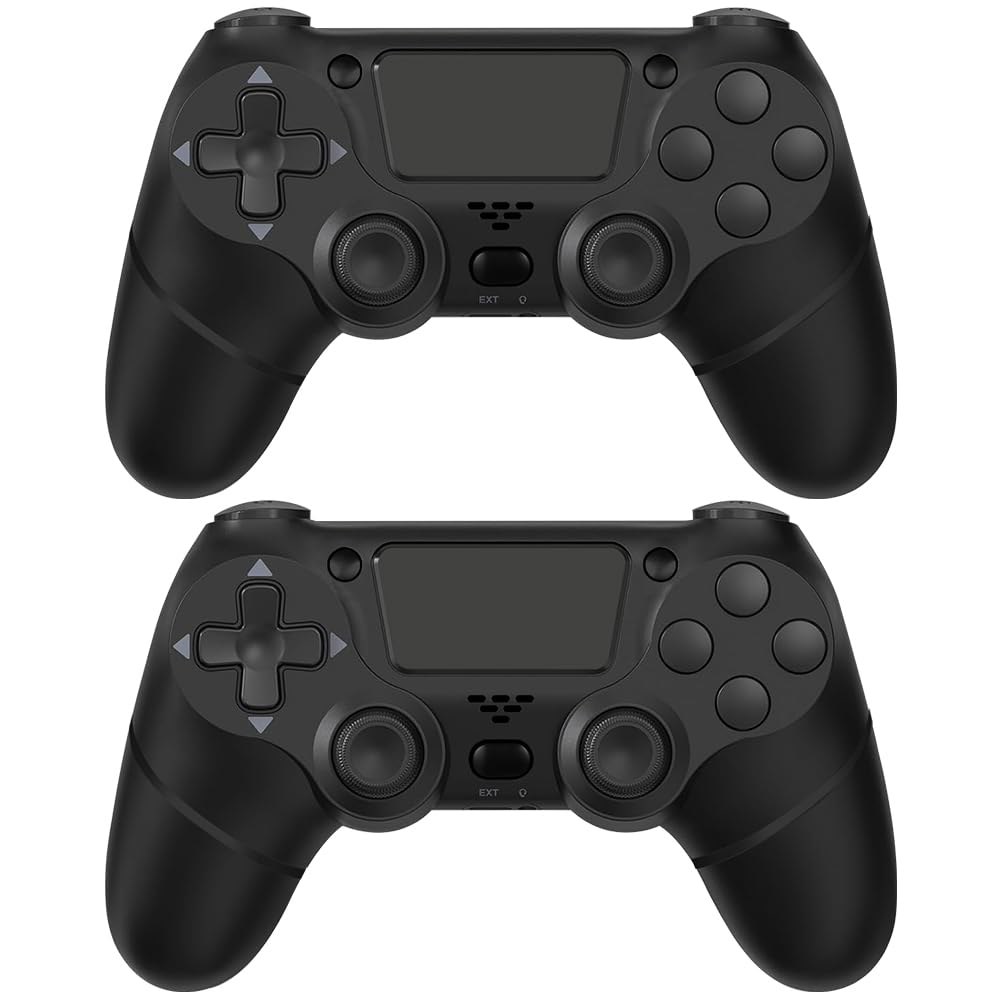 블루 레이크 퍼포먼스 2팩 무선 게임 컨트롤러, 스팀 /PS-4 /안드로이드 /iOS, USB-C 충전 1000mAh u2013 블랙 지원 - 상품 이미지