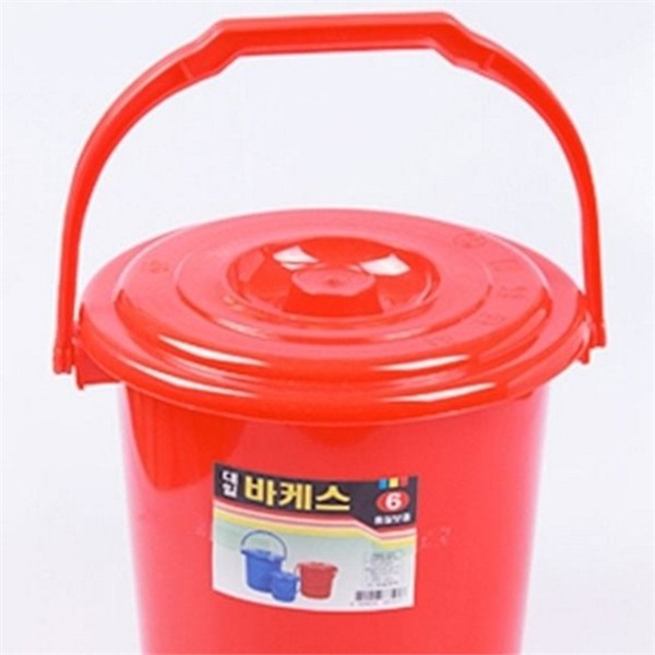 손잡이 다용도 플라스틱 바스켓 바구니 뚜껑 포함 플라스틱 바스켓 6리터 - 상품 이미지