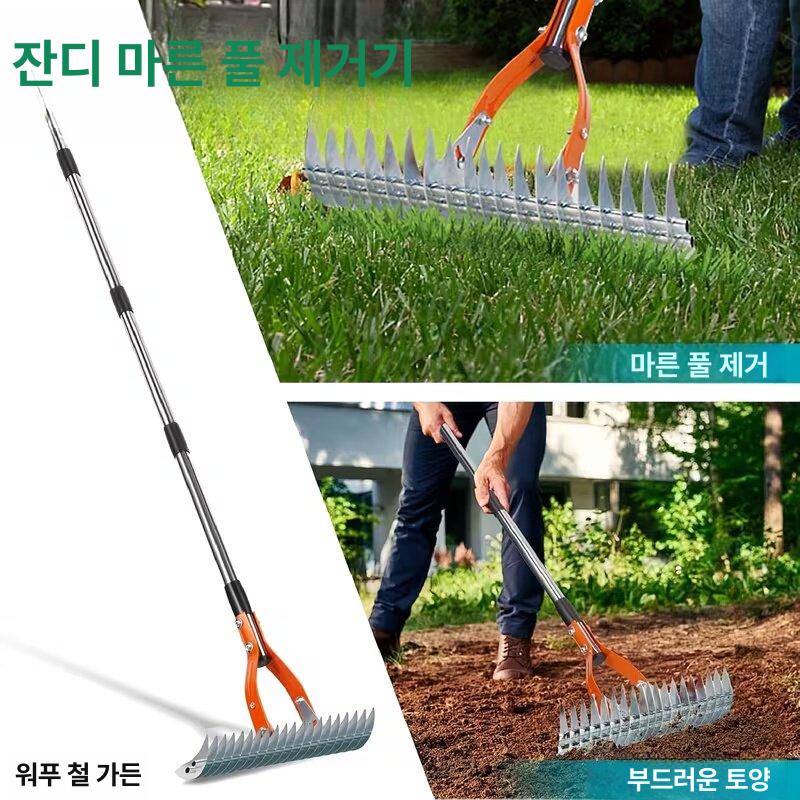 뿌리호미 갈퀴 잡초제거기 텃밭 정원 기계 긁기 잎사귀 잔디 삽 뿌리 제거 잡초 - 상세 이미지 2