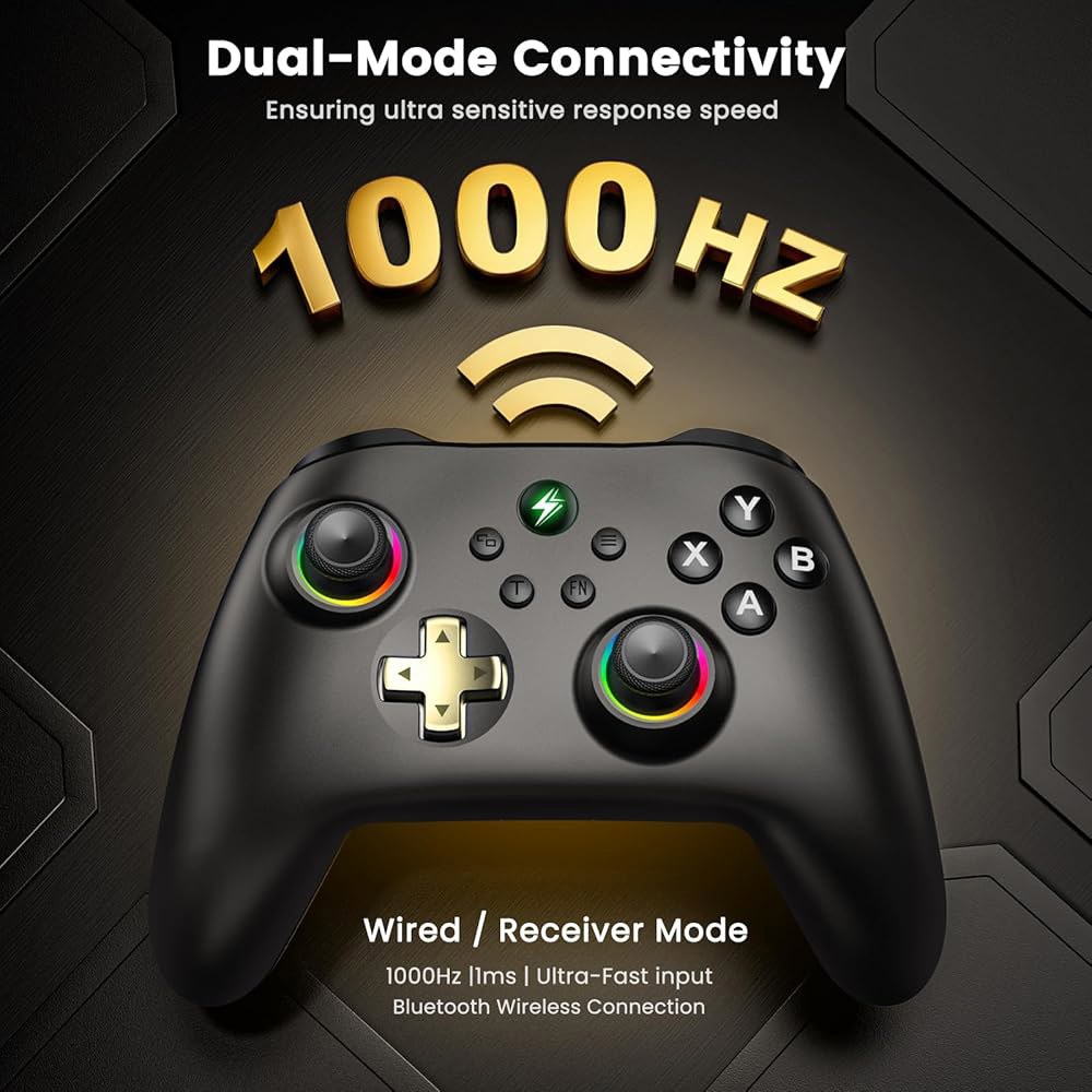 윈도우 PC용 GAMSINGY PC300 무선 프로 컨트롤러 - 홀 효과 무드 트 조이스틱, 1000Hz, 충전 도크 포함 | 스위치 1/2, 안드로이드, iOS와 호환 인체공학적 - 상세 이미지 2