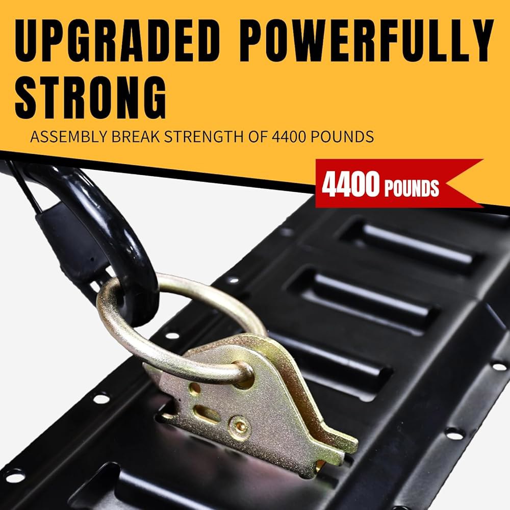 UMIRO Steel E-Track O 링 타이다운 앵커, 4400파운드 파손 강도 안전 화물, 밀폐형/평면 트레일러, 트럭(황금, 20팩) 10Pack Black - 상세 이미지 3