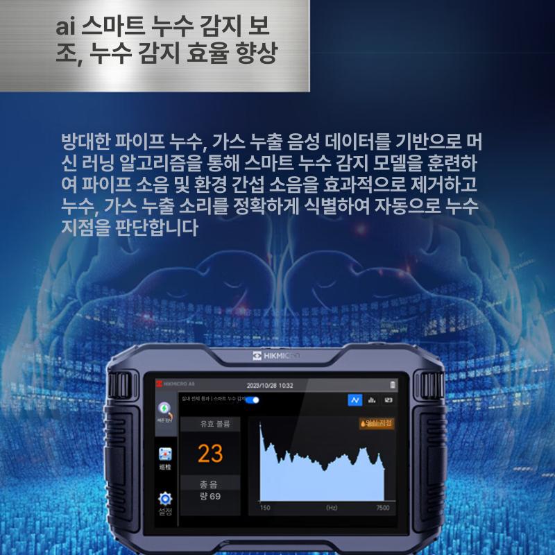 A5 A3 측정기 누출 관로 배관 수도 청음기 AI 청음식 탐지기 누수 - 상세 이미지 3