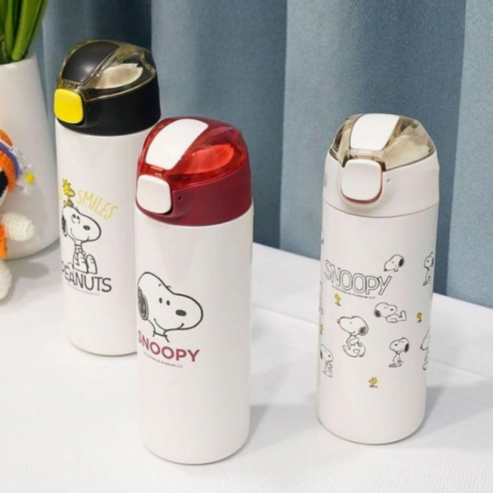 스테인리스 진공 텀블러 500ml 보온보냉 기능 스누피 캐릭터 휴대용 물병 보온병 야외용 - 상품 이미지