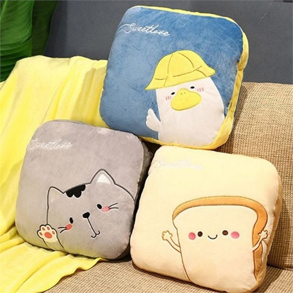 휴대용 극세사 쿠션 담요 귀여운 쿠션 담요 차량용 낮잠 - 상품 이미지