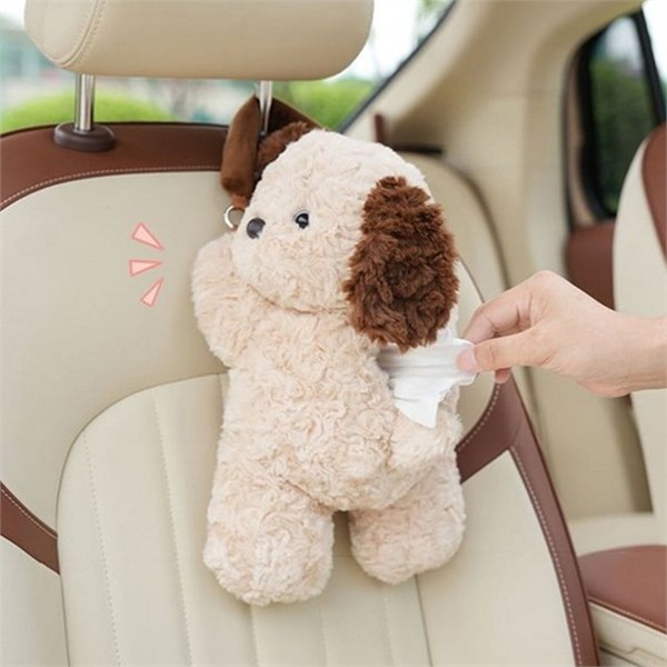 귀여운 차량용 인형 휴지 걸이 부드러운 강아지 인형 휴지 케이스 - 상세 이미지 2