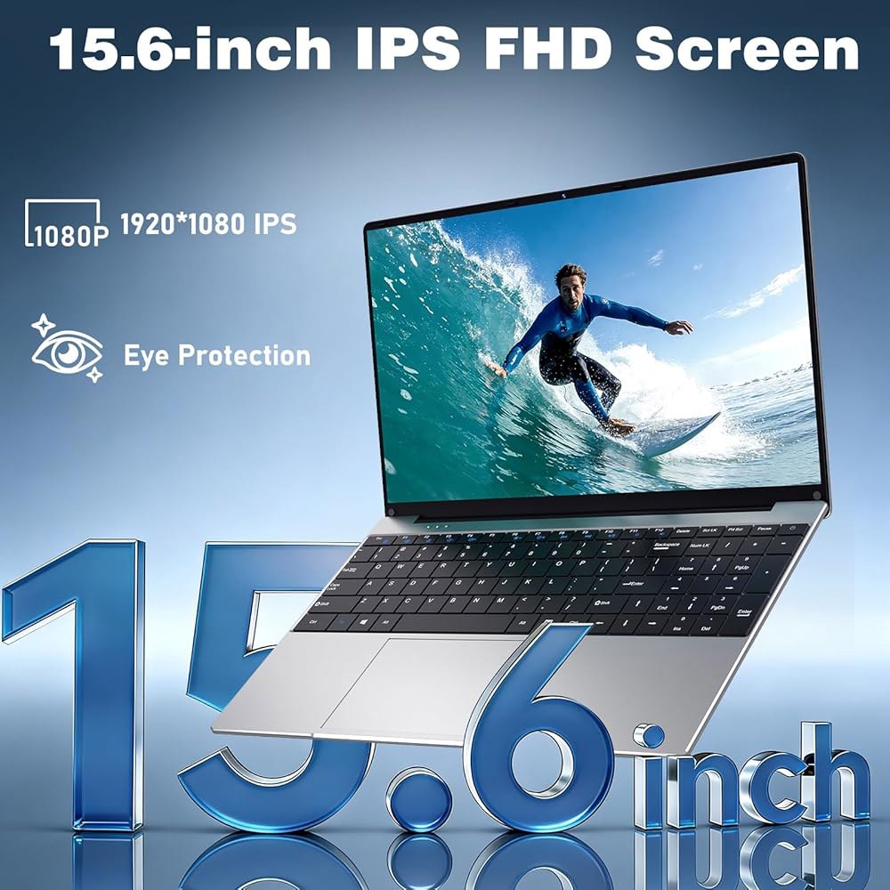 노트북 컴퓨터, 윈도우 11 프로 랩 PC, 15.6인치 5000mAh 2026 학교 FHD 배터리, 256GB SSD, HDMI, RAM 신제품, 학생용 미니 비즈니스 8GB - 상세 이미지 3