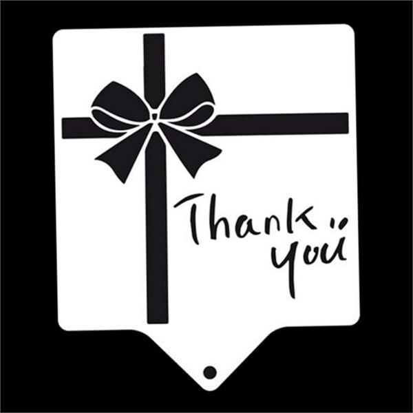 메시지 아크릴 스텐실 도안 thankyou 선물용 스텐실 도안 데코레이션 디자인 - 상품 이미지