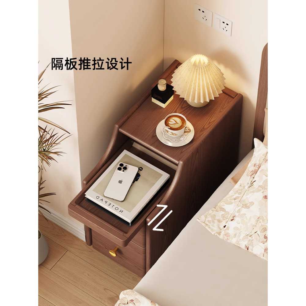 틈새 수납장 선반 캐비닛 사이드 침실 서랍 원목 협탁 20CM 이미지 6