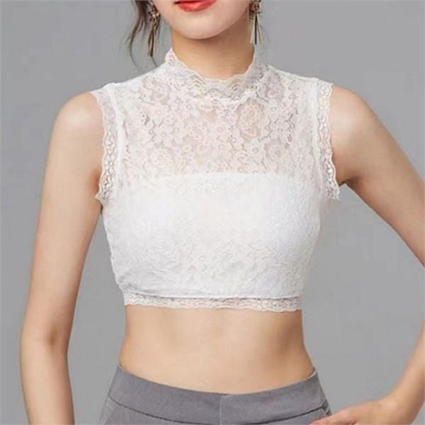레이어드 레이스 나시 민소매 레이스 목폴라 터틀넥 폴라 여성 - 상품 이미지