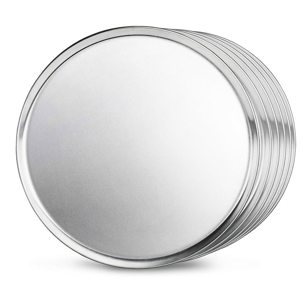 뉴스타 푸드 서비스 레스토랑급 알루미늄 피자 팬, 베이킹 트레이, 쿠페 스타일, 16인치 Silver 8-Inch - 상세 이미지 2