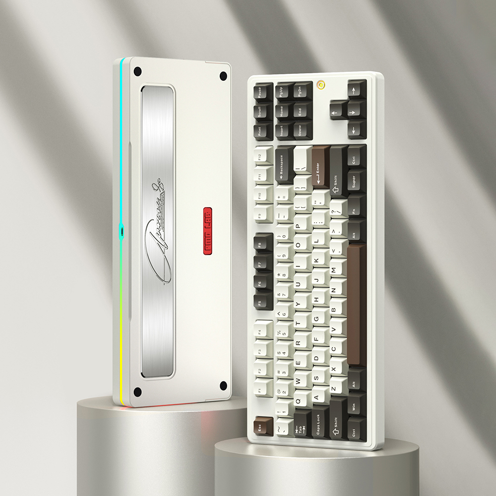 [국내정품] PMO Aurora80 오로라80 풀 알루미늄 기계식 키보드 화이트, PVD/FR4보강판/Kailh 월신축 - 상품 이미지