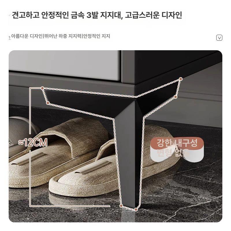 와이드 신발장 그레이 오픈형 캐비닛 신발수납함 슈즈랙 간이 보관함 거치대 - 상세 이미지 5