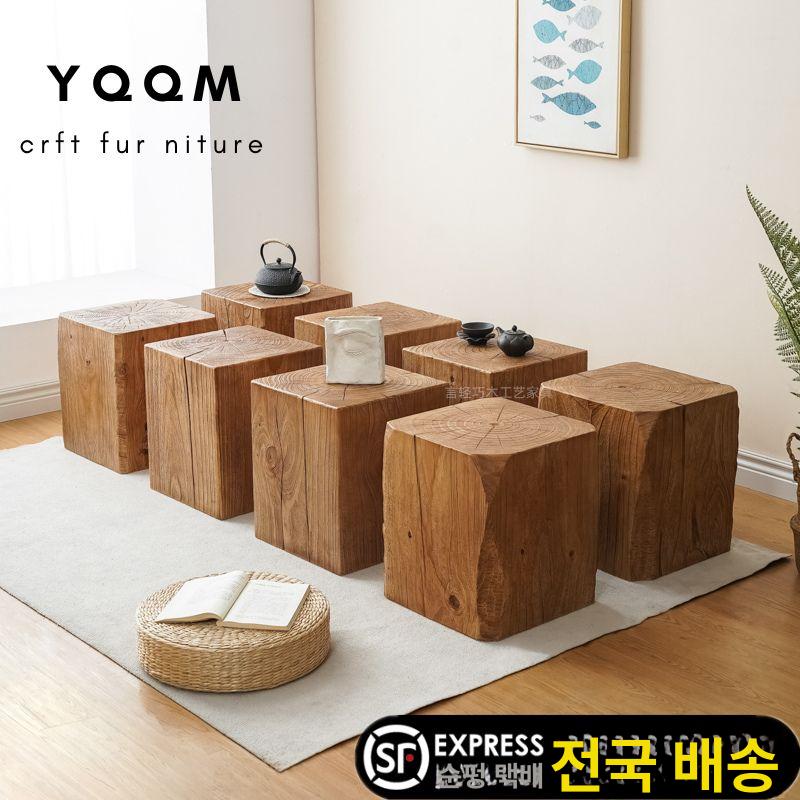 소나무 원목 스툴 나무의자 - 상세 이미지 2