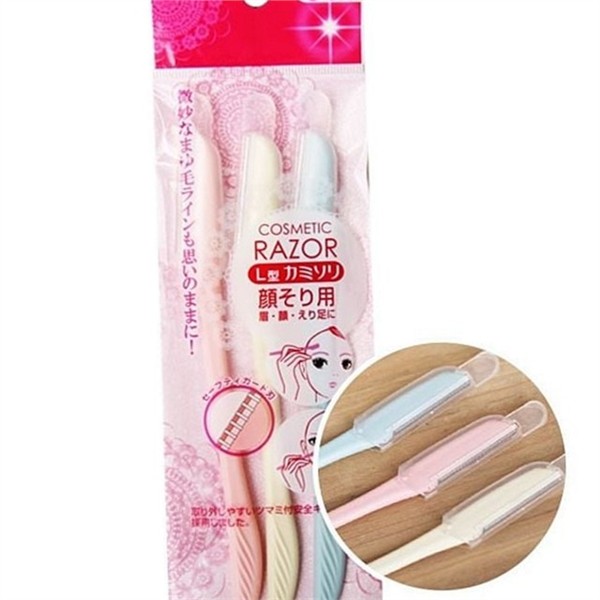 휴대용 일자형 눈썹 칼 스텐 눈썹 정리 칼 미용 제모 - 상품 이미지