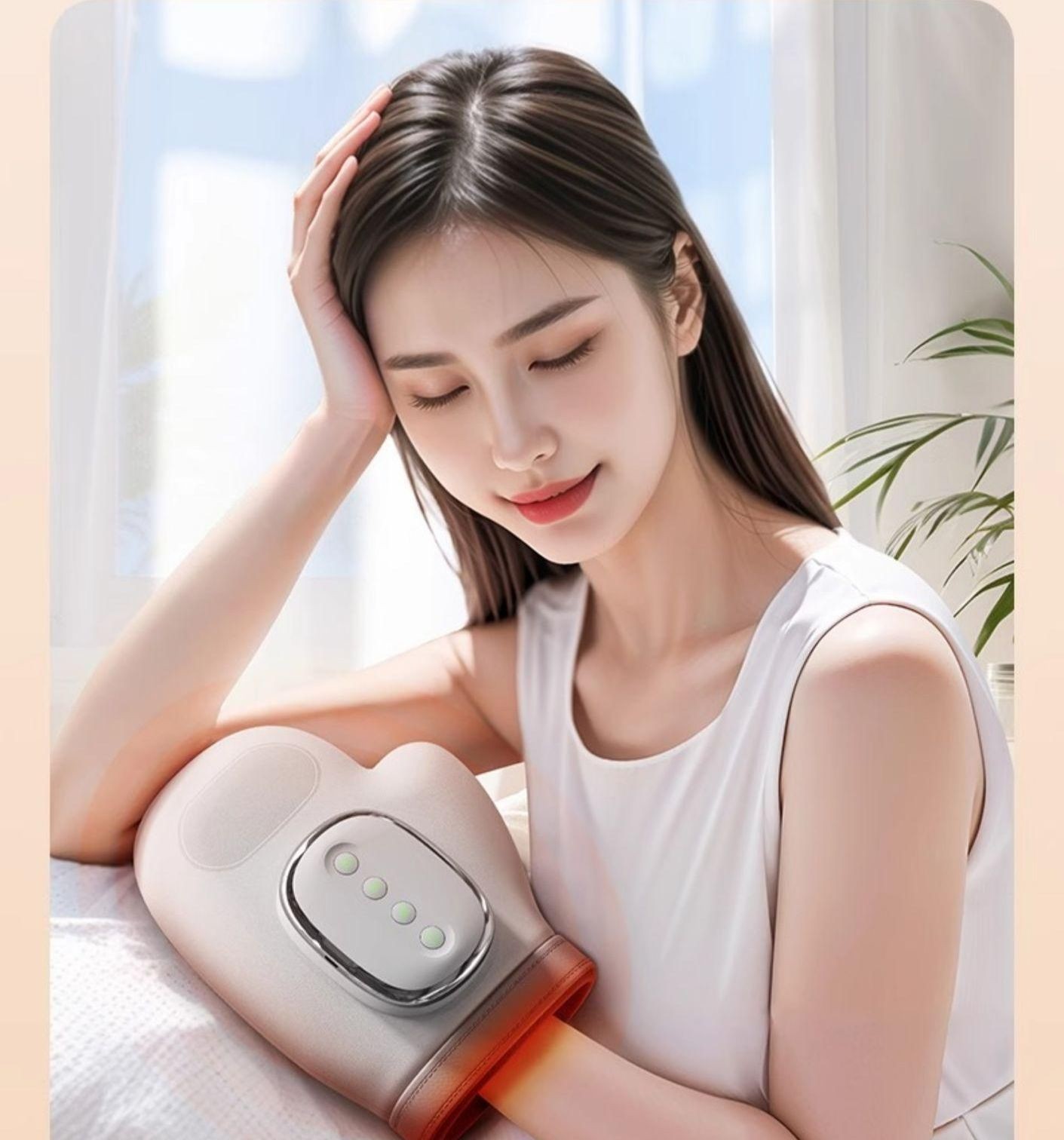 온열 손가락마사지기 손바닥 찜질기 손안마기 핸드안마기 근적외선 지압기 - 상품 이미지