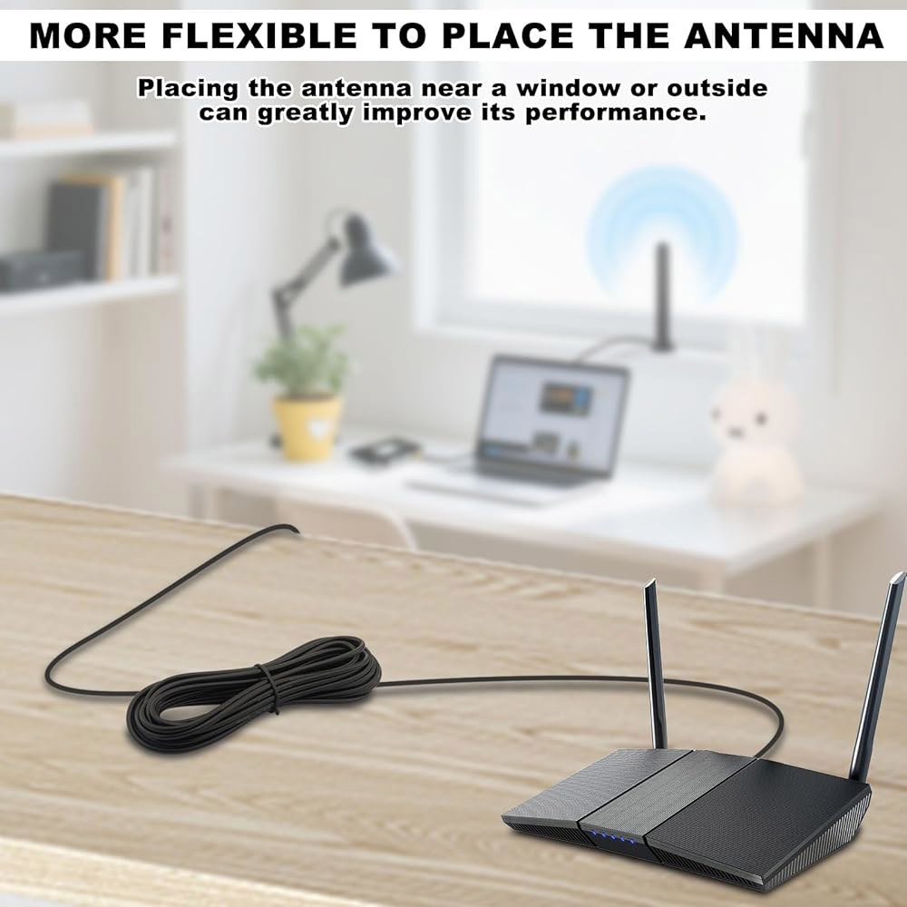 Kaunosta WiFi 안테나 연장 케이블 4피스 IP RG174 PCI 카메라 to 동축 무선 마운트 보안 미니 RP-SMA Wi-Fi PCIE용 벌크헤드 (10피트) 수 라우 - 상세 이미지 3
