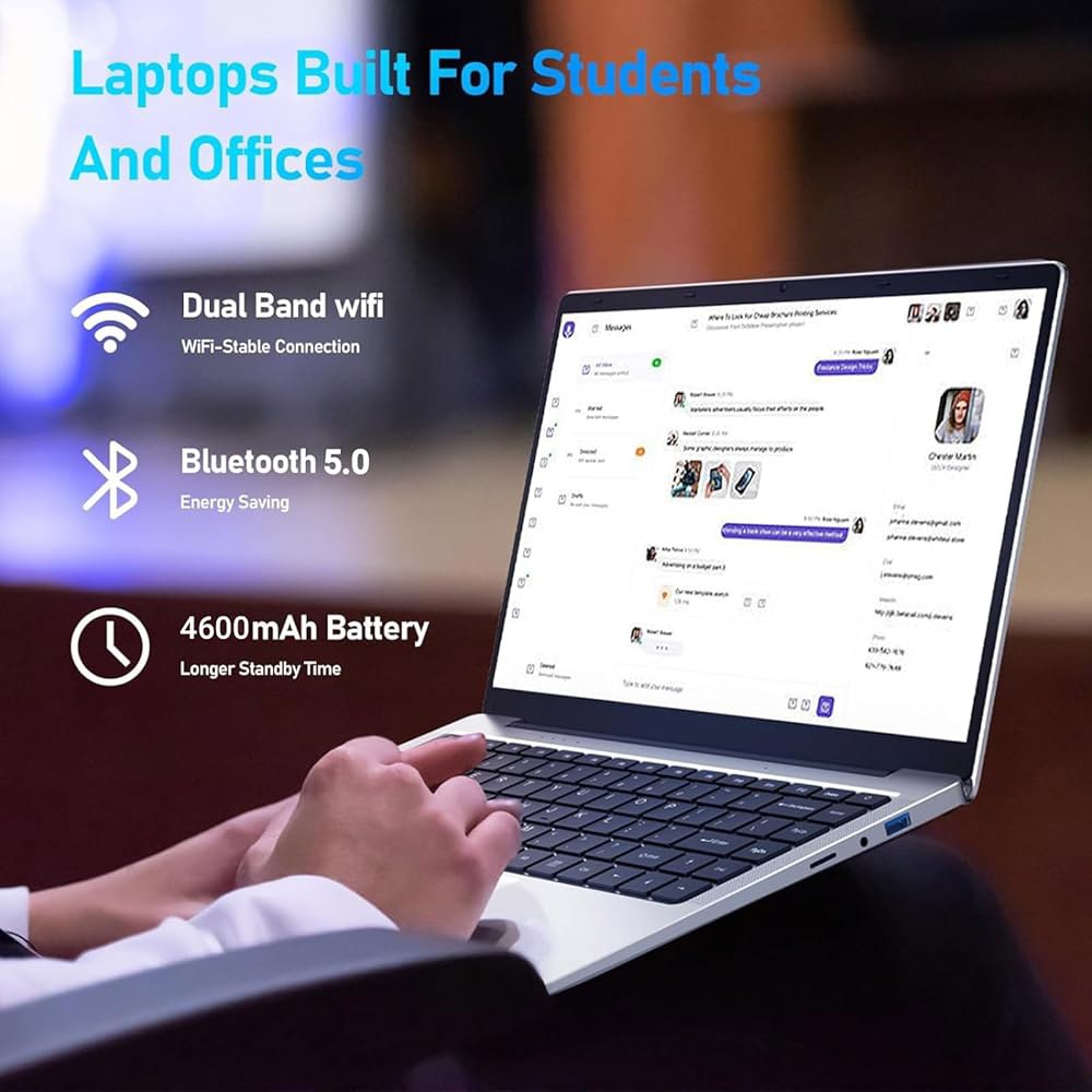 KurieTim 14.1인치 FHD 노트북, Intel_Celeron N4020, 컴퓨터, x2, 휴대용 8GB SSD, Pro Wi-Fi, RAM, Windows11 학생용, - 상세 이미지 3