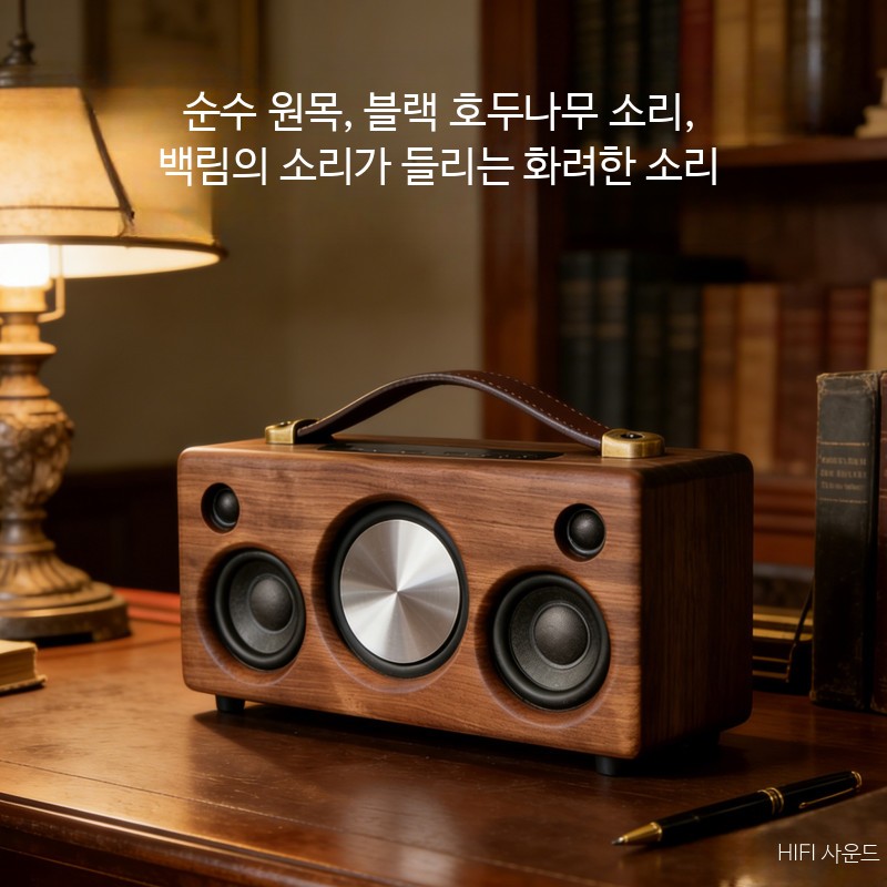 블루투스스피커 레트로 디자인 무선 라디오 기능 고출력 PC용 USB 지원 인테리어용 가성비 좋은 스피커 - 상품 이미지