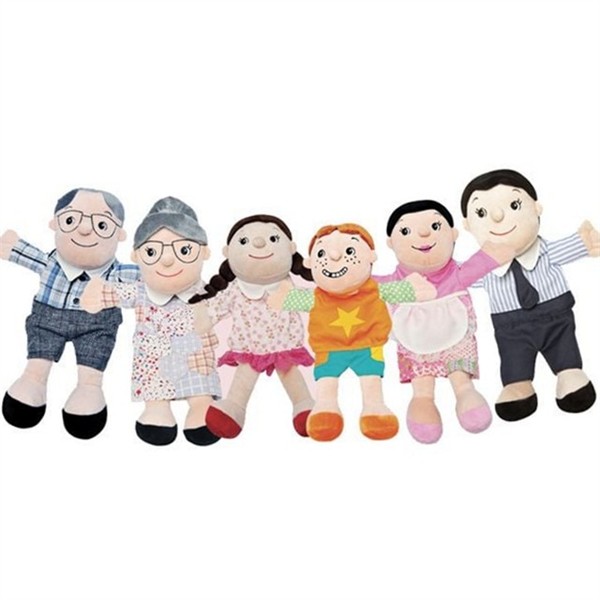 패브릭 가족 손 인형 어린이 구연 인형 할아버지 할머니 놀이 - 상품 이미지