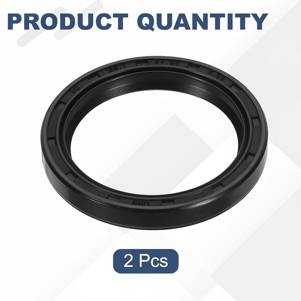 uxcell 2Pcs 오일 씰, 1.5 x1.88 x0.26 TC 니트릴 고무 더블 립 커버 샤프트 씰 38.1 x 47.63 6.5mm, 기계식 자동차 베어링 샤프트용 스프링 - 상세 이미지 3