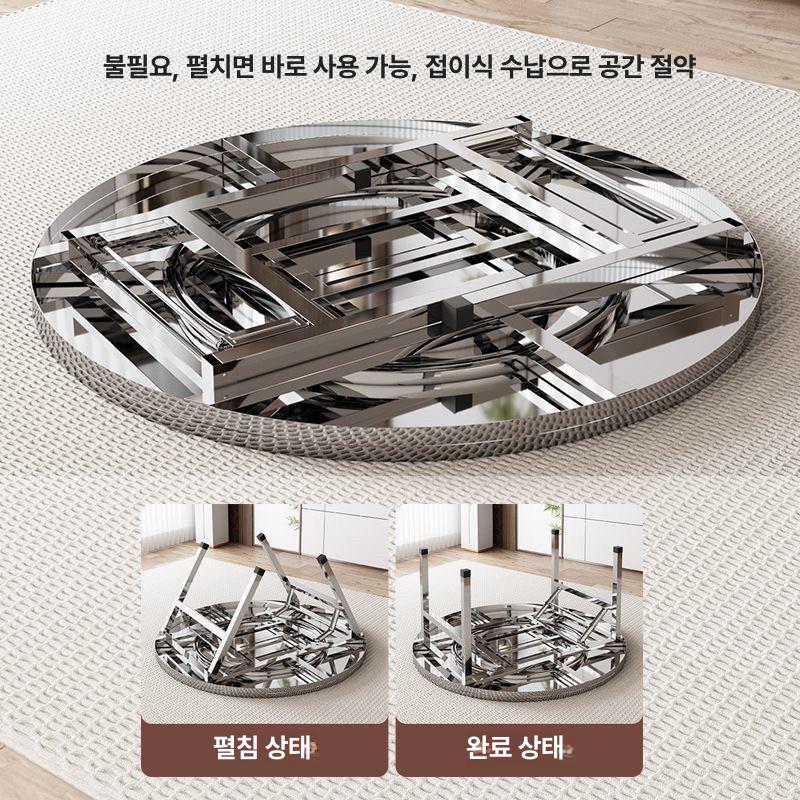 스테인리스 불판 뷔페 중국식 원형 회전 식탁 초두꺼운 1 2m 80+3500 W 평면 링 - 상세 이미지 2