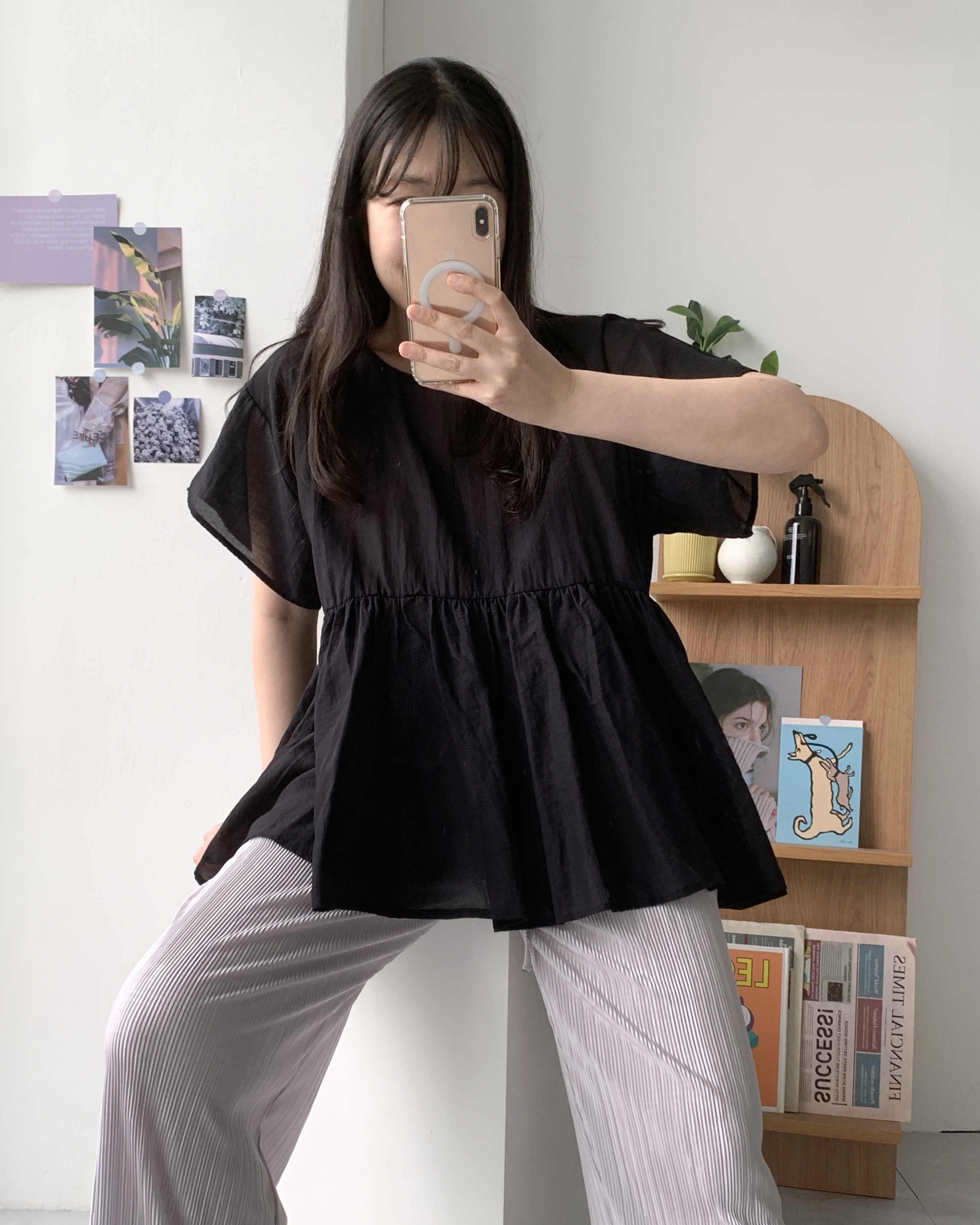 리유 셔링블라우스 임산부블라우스 빅사이즈블라우스 이미지 6