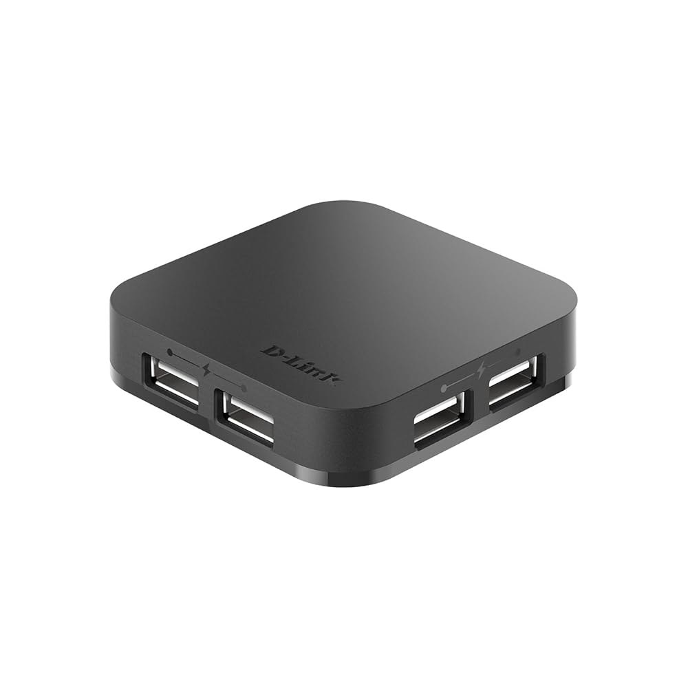 D-Link 4포트 USB 2.0 허브, 고속 어댑터(DUB-H4) 충전 포트 및 4개, 포함 미니 5V/2.5A 전원 - 상세 이미지 2