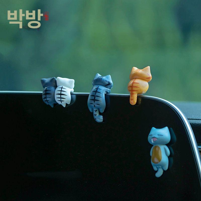 콘솔 장식 고양이 자동차 장식품 귀여운 차량용 대시보드 액세서리 인형 인테리어 피규어 - 상세 이미지 2