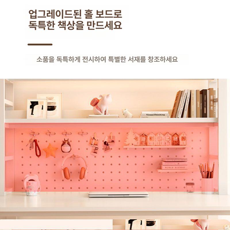 중학생 선반책상 철제 가로 너비 일자형 높이 ㄱ자형 공부방 조립 타공 간이 선반형 - 상세 이미지 3