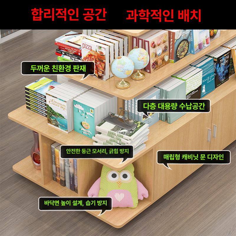 아동 책꽂이 대형 캐비닛 거치대 도서진열대 책장 내추럴 키즈 전면 책진열장 매장용 - 상세 이미지 2