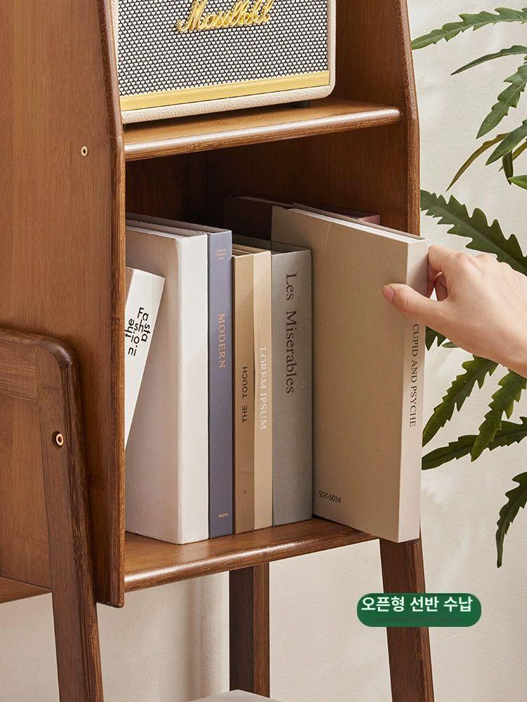 모던 엔틱서랍장 틈새장 선반 원목협탁 침대협탁 심플 수납함 다크 북유럽 틈새수납장 - 상세 이미지 4