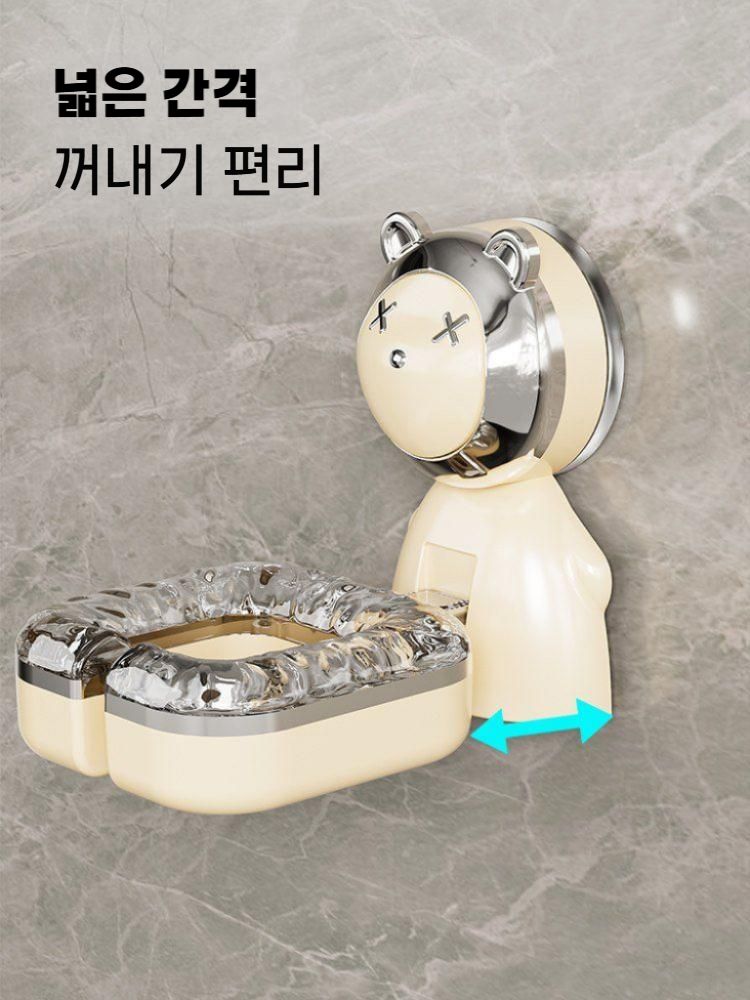 드라이기거치대 욕실 벽걸이 수납 선반 흡착식 정리홀더 우유색(1개) - 상세 이미지 5