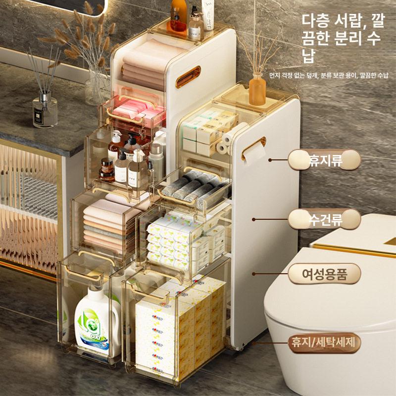 욕실틈새수납장 이동식 세탁실 냉장고 틈새선반 주방 틈새트롤리 - 상세 이미지 3